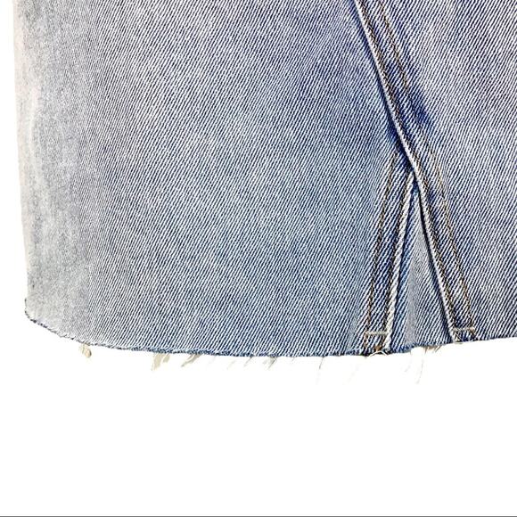 NWOT H&M Button fly, Raw-edge, Short Denim Skirt Sz 14 - Picture 6 of 11